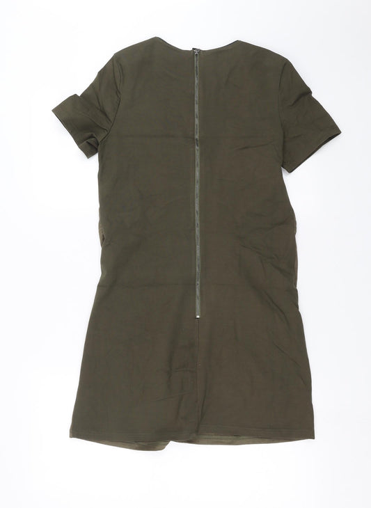Preworn Womens Green T-Shirt Dress Size 8