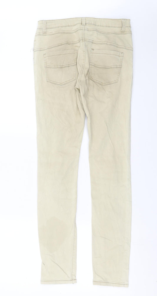 Sisters Point Womens Beige Denim Skinny Jeans Size S L31 in