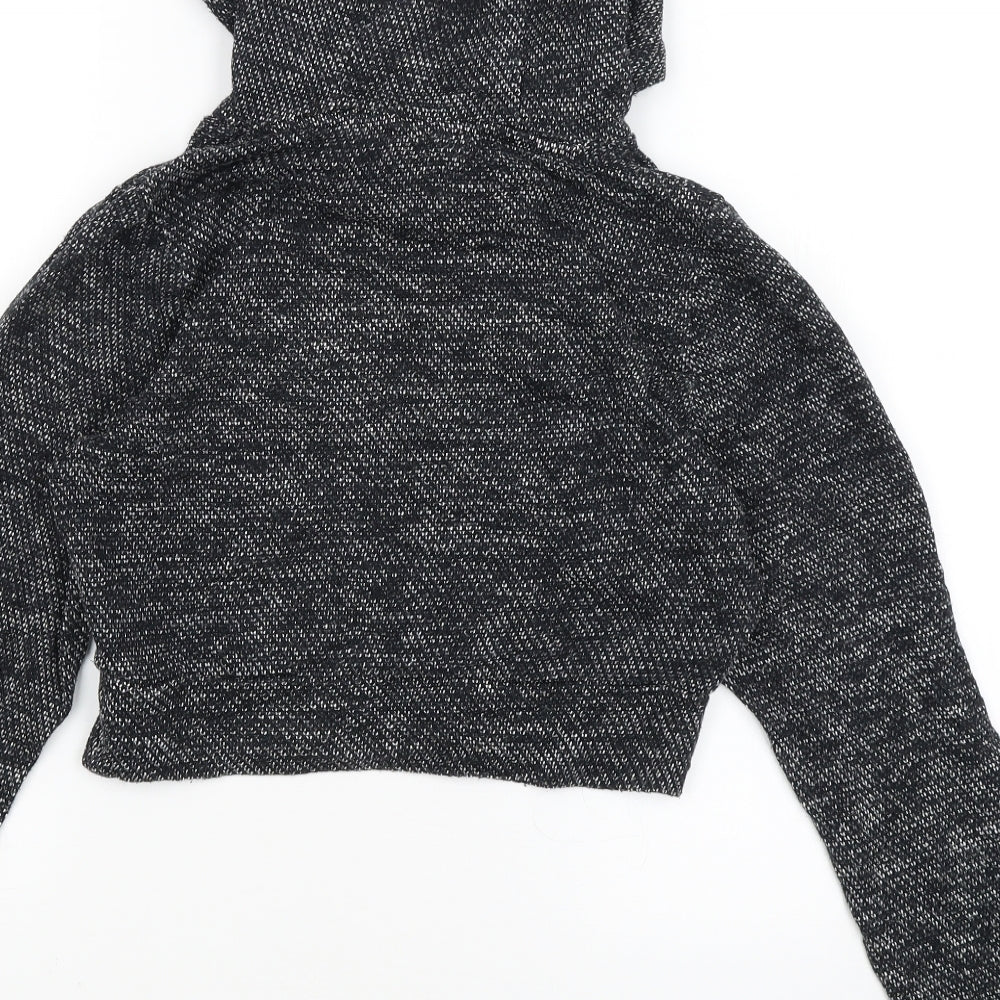 Brand and care label for Ellesse women’s grey pullover hoodie, size S