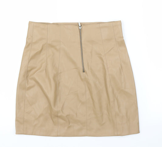 prew Womens Beige A-Line Skirt Size S