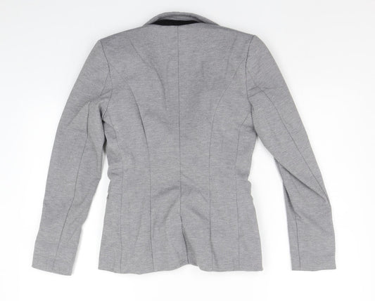 H&M Womens Grey Striped Jacket Suit Jacket Size 6
