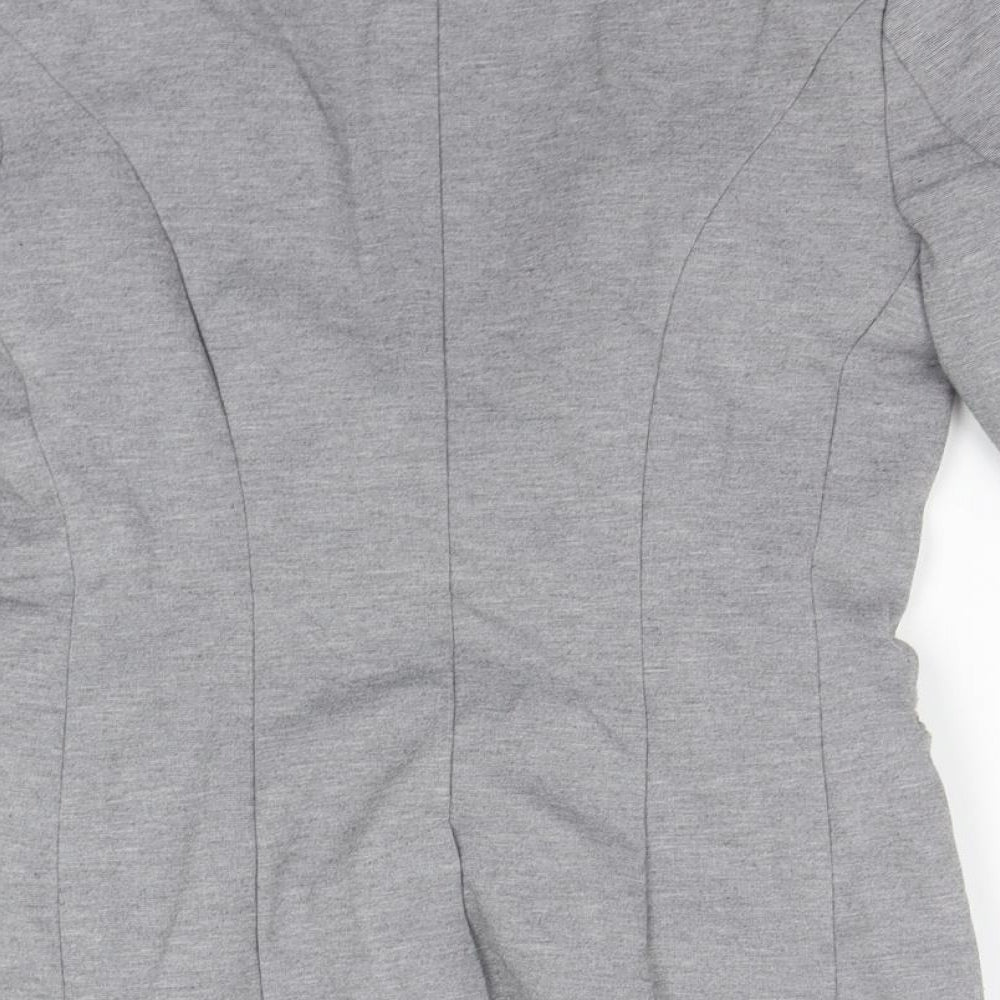 H&M Womens Grey Striped Jacket Suit Jacket Size 6