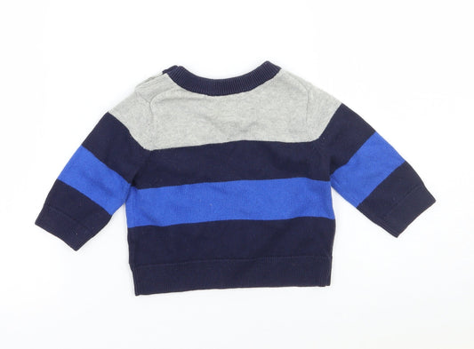 Gap Boys Blue Striped Pullover Jumper Size 3-6 Months