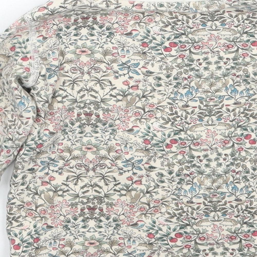 NEXT Girls Beige Floral Basic T-Shirt Size 2-3 Years