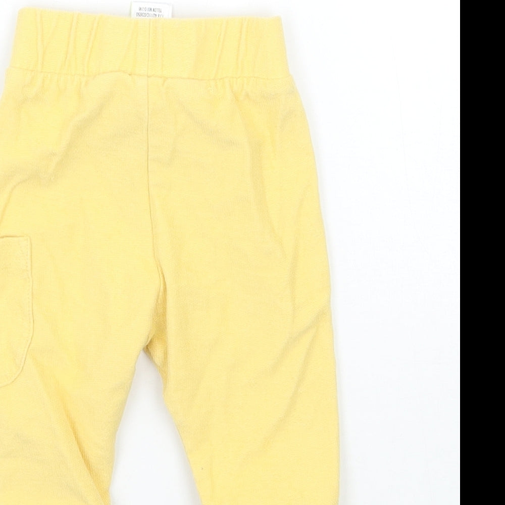 Marks and Spencer Girls Yellow Sweatpants Trousers Size 3-6 Months