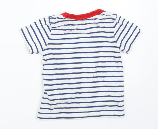 George Boys White Striped Basic T-Shirt Size 3-6 Months