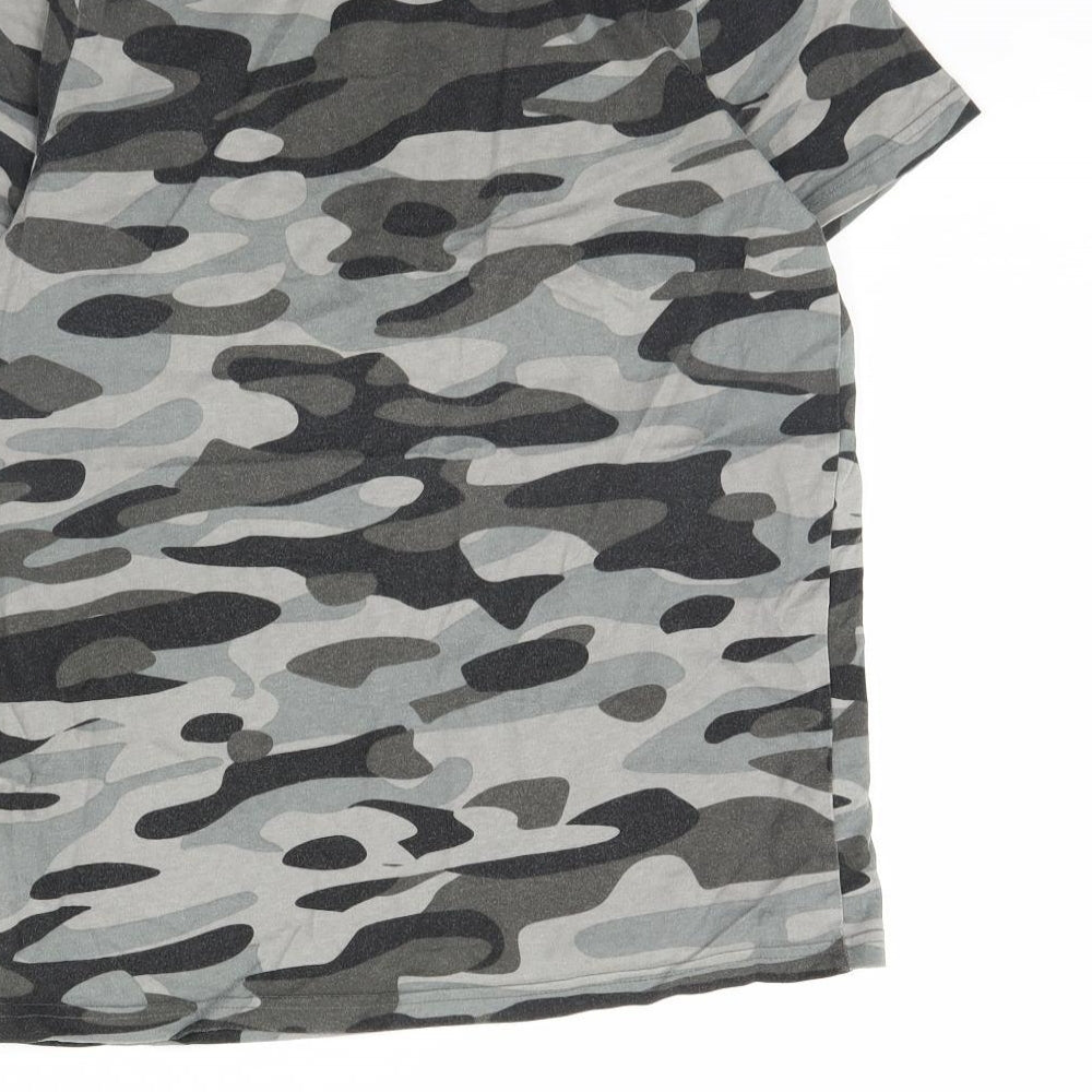 F&F Boys Grey Camouflage Basic T-Shirt Size 11 Years - Brooklyn