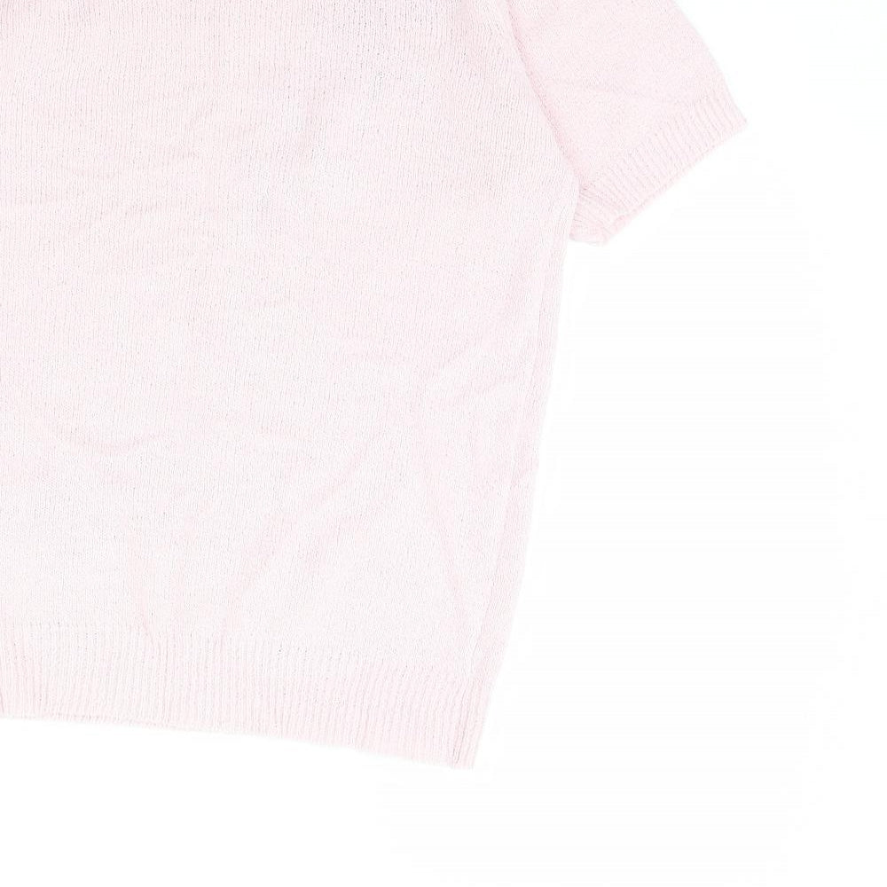 Mia Moda Womens Pink Pullover Jumper Size S
