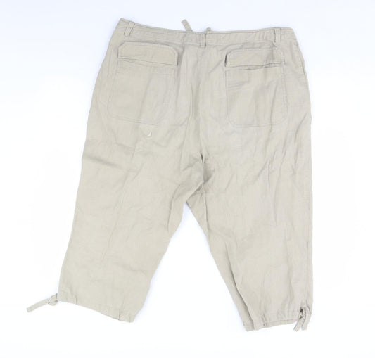 B natural Womens Beige Cargo Trousers Size XL L20 in