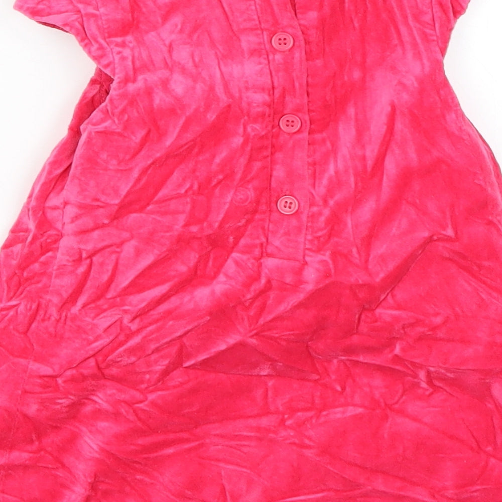Brand and care label for Mothercare Baby Pink Fit & Flare, size 6-9, Months