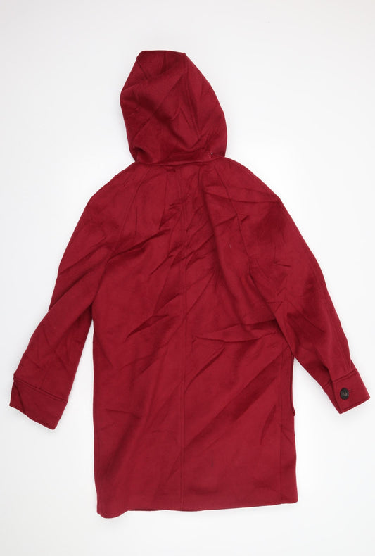 M&S Womens Red Overcoat Coat Size 8
