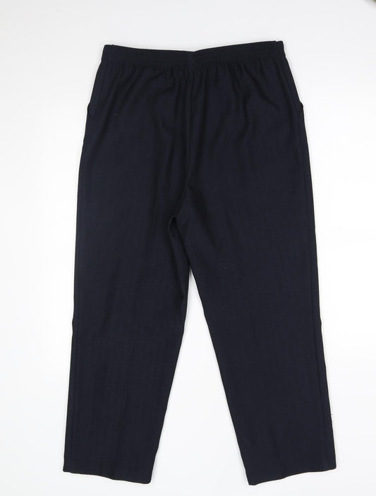 M&S Womens Blue Suit Trousers Size 12 L24 in