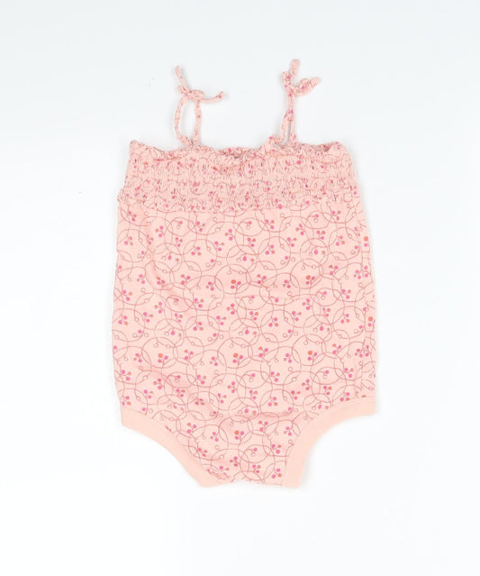 Gap Girls Orange Floral Romper One-Piece Size 18-24 Months