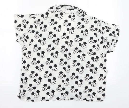 Love to Loun Womens White Animal Print Pyjama Top Size M - Minnie Mouse