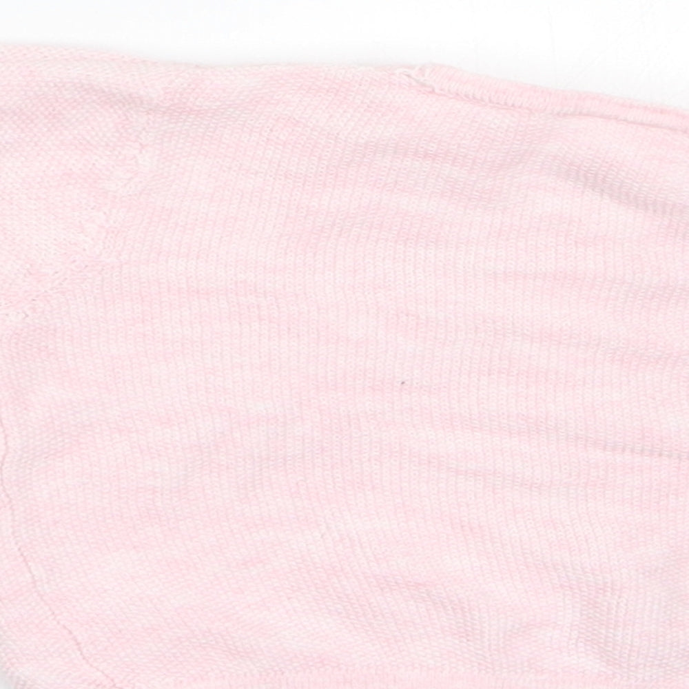 Brand and care label for Gap girls’ pink cardigan jumper, size 0-3, months