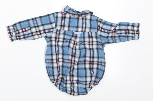 ZY Boys Blue Check Romper One-Piece