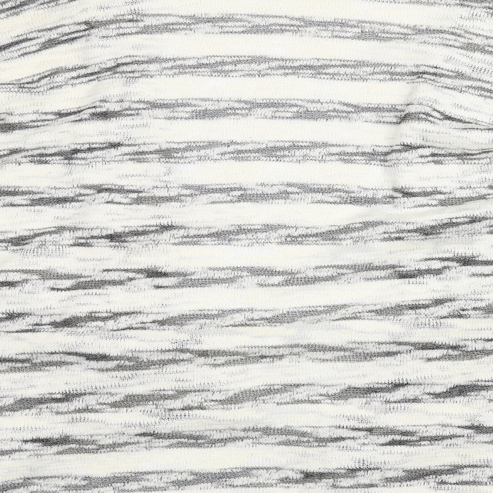 Atmosphere Womens White Striped Cardigan Jumper Size L