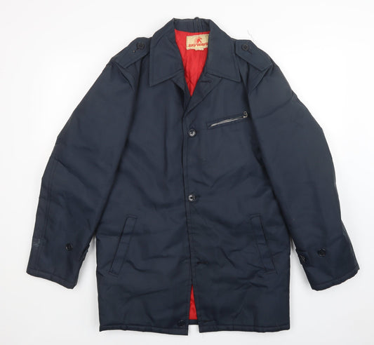skyways Mens Blue Rain Coat Coat Size S