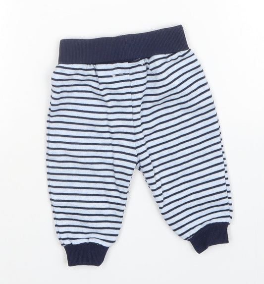 Earlydays Boys Blue Striped Sweatpants Trousers Size 3-6 Months