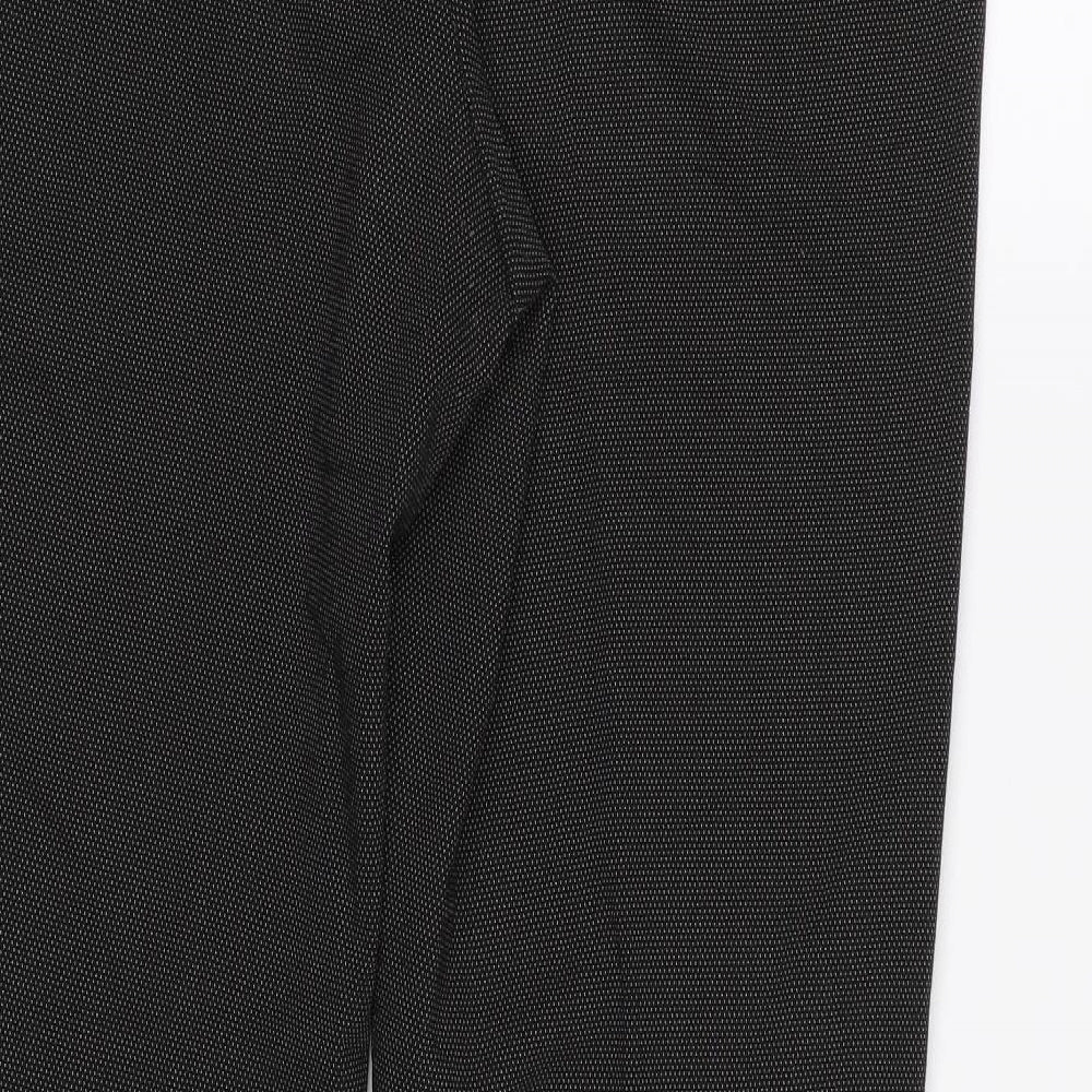 M&S Womens Black Plaid Trousers Size 12 L28 in