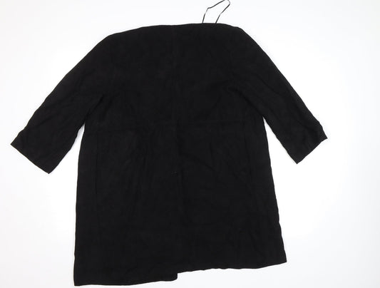 H&M Womens Black Overcoat Coat Size 8