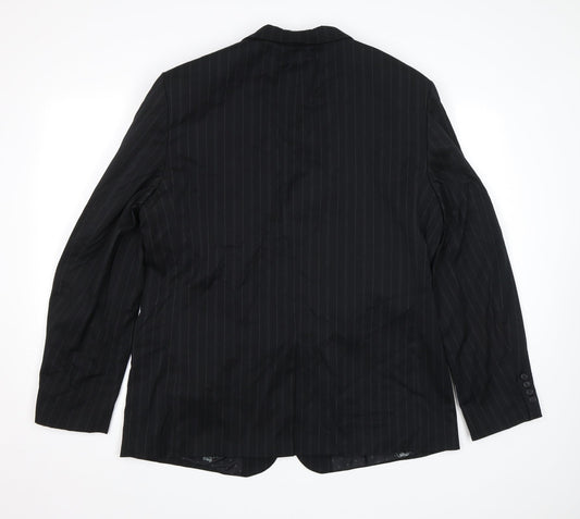 Nick(it) Mens Black Striped Jacket Blazer Size L