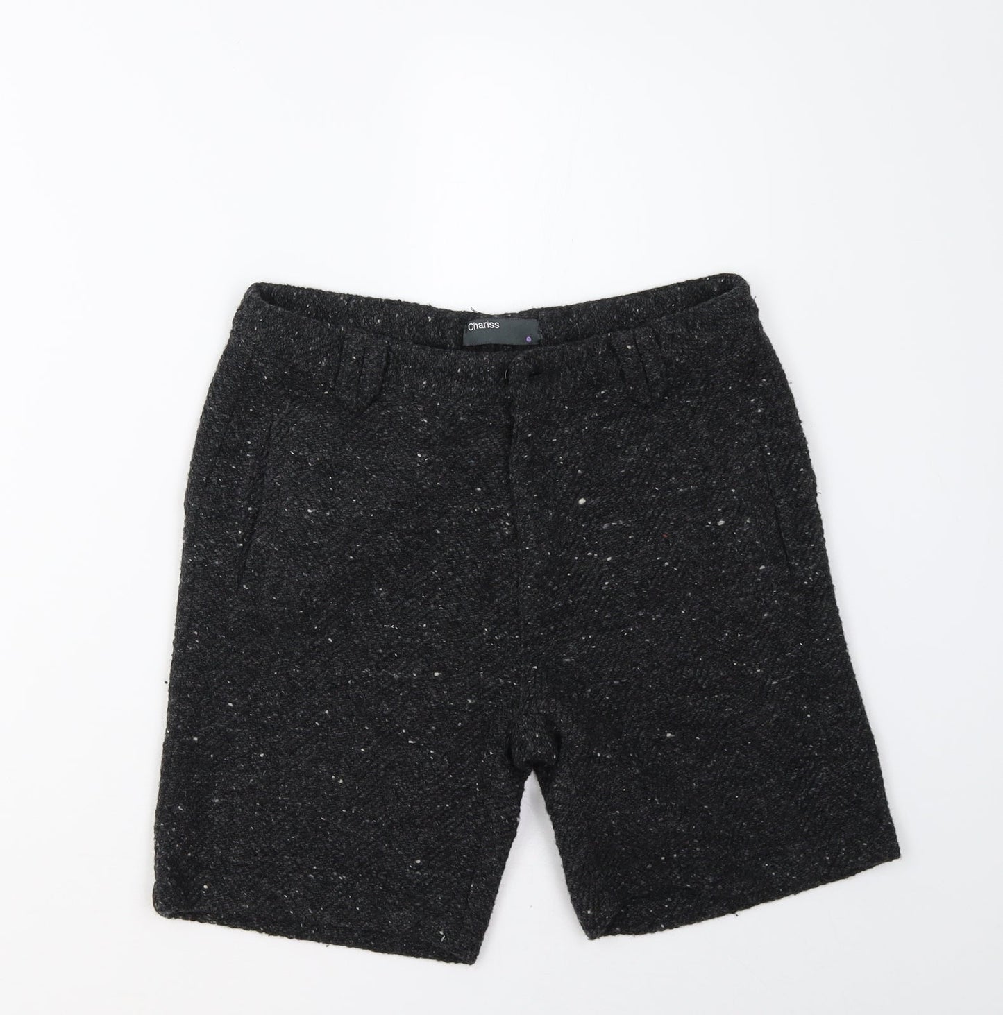 Chariss Womens Grey  Knit Utility Shorts Size 10