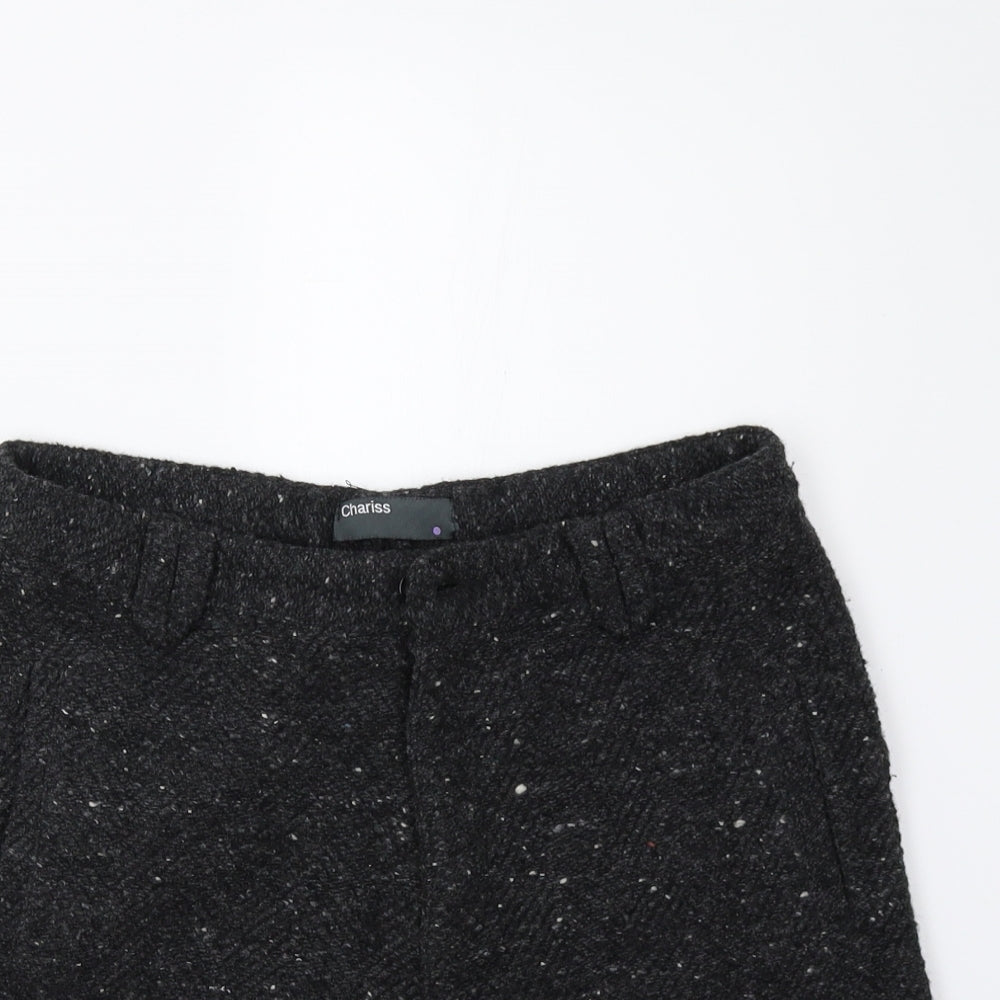 Chariss Womens Grey  Knit Utility Shorts Size 10