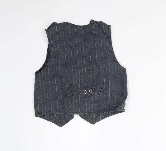 NEXT Boys Blue Striped Gilet Waistcoat Size 4 Years