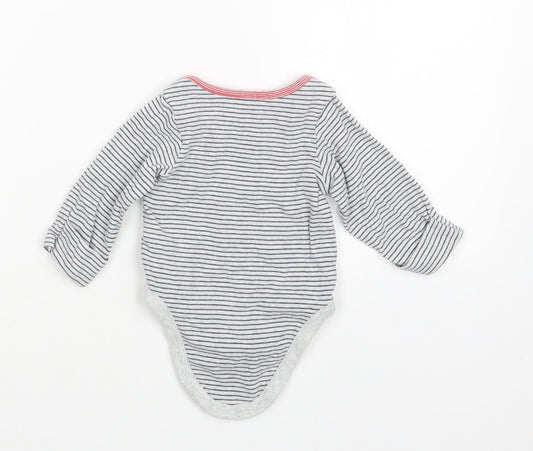 Marks and Spencer Boys Grey Striped Babygrow One-Piece Size 3-6 Months