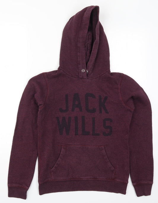 Jack Wills Womens Purple   Pullover Hoodie Size 8