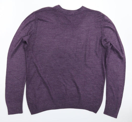 Thomas Nas Mens Purple Knit Pullover Jumper Size S
