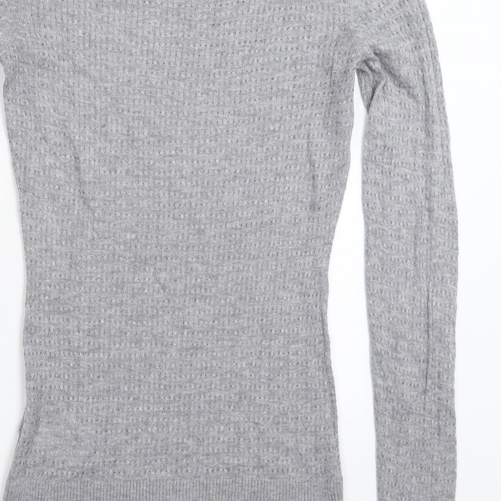 H&M Womens Grey Knit Pullover Jumper Size XS