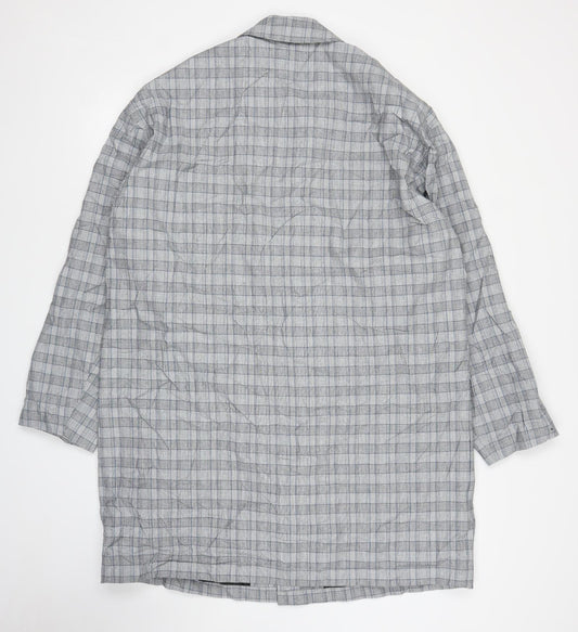 ASOS Mens Grey Plaid Overcoat Coat Size M
