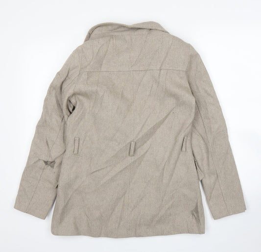 prew Womens Beige Jacket Coat Size 10