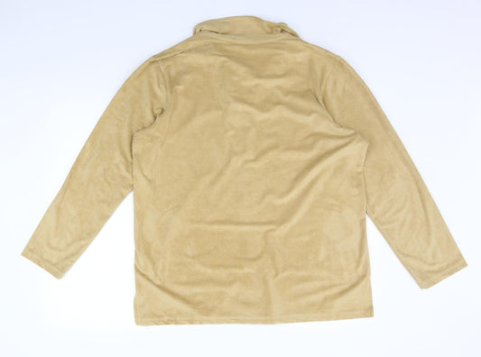 Liz Claiborne Womens Beige Basic Button-Up Size L