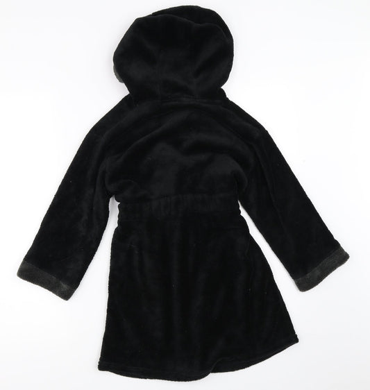 deben Boys Black Solid Robe Size 6-7 Years - top gear