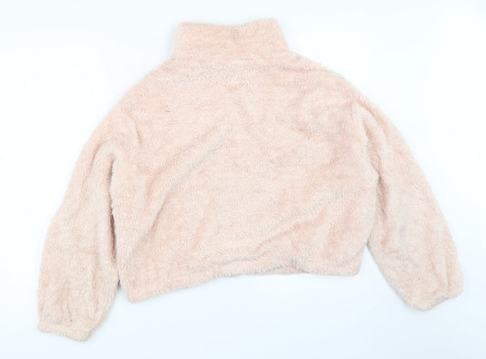 H&M Womens Pink Henley Sweatshirt Size S