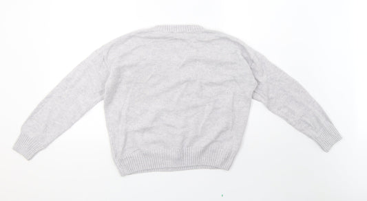 saisnburys Womens Grey Knit Pullover Sweatshirt Size 12