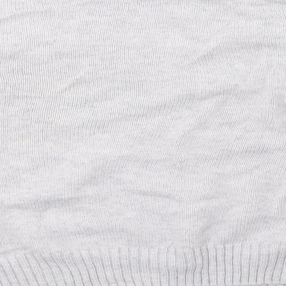 Brand and care label for TU women’s grey knit pullover sweatshirt, size UK 12