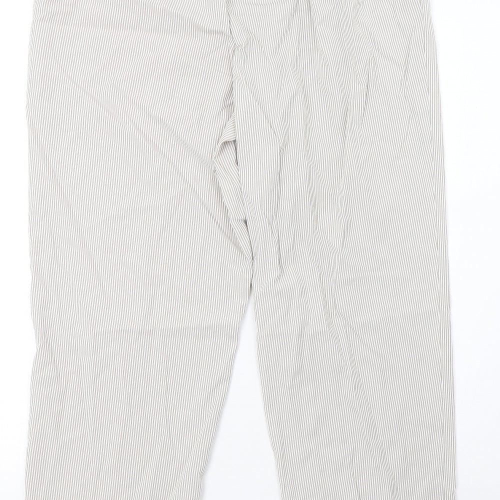 BM Womens Beige Striped Trousers Size 14 L27 in