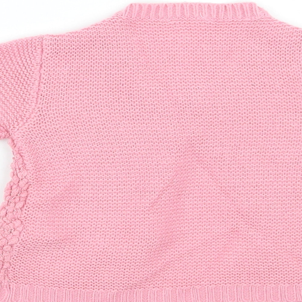 F&F Girls Pink Cardigan Jumper - newborn