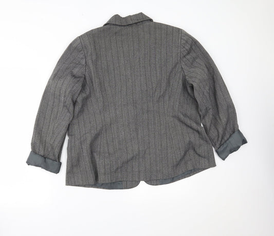 Encore Womens Grey Jacket Blazer Size 16