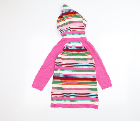 Gap Girls Pink Striped Pullover Hoodie Size 5 Years