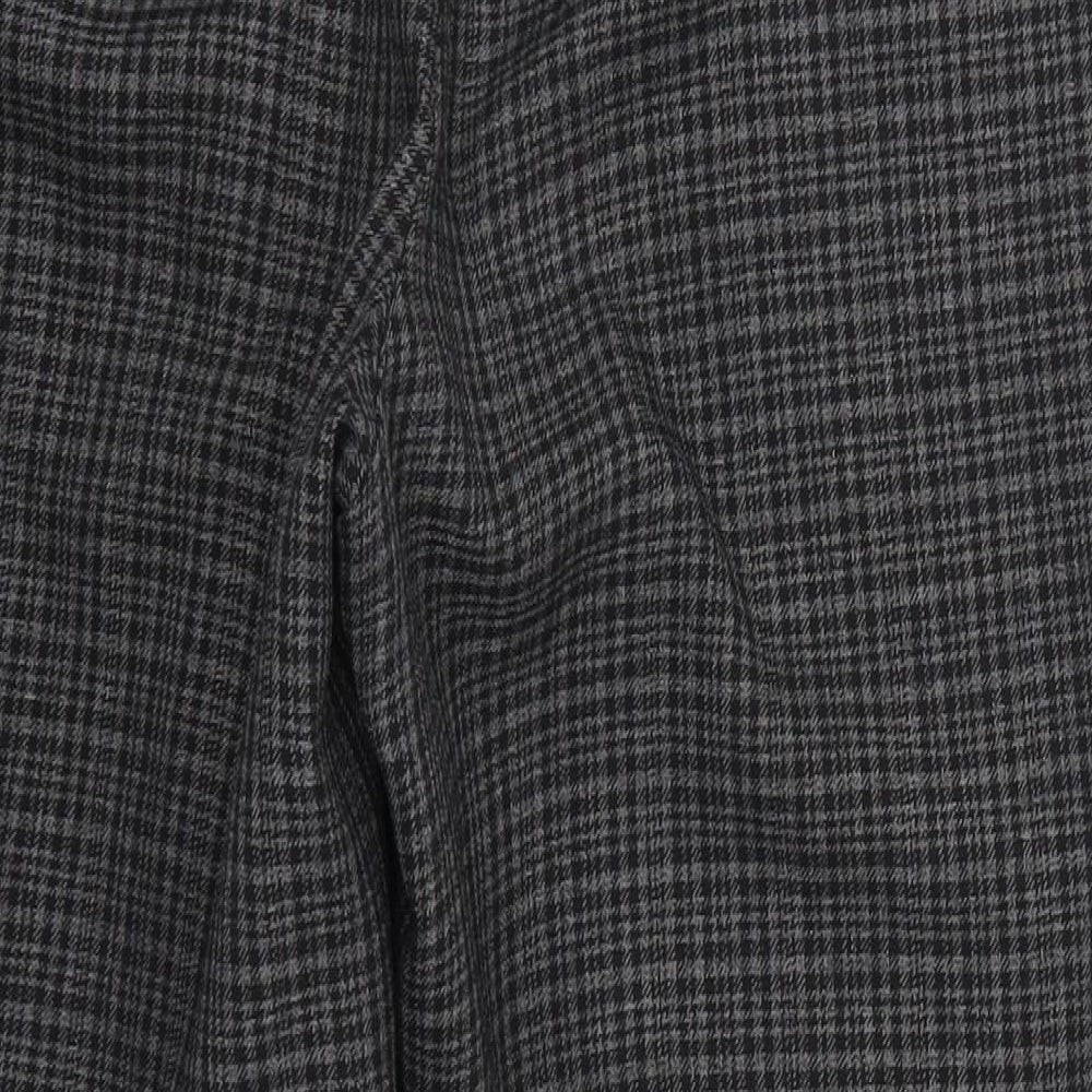 Bonmarché Womens Grey Check Trousers Size 12 L24 in