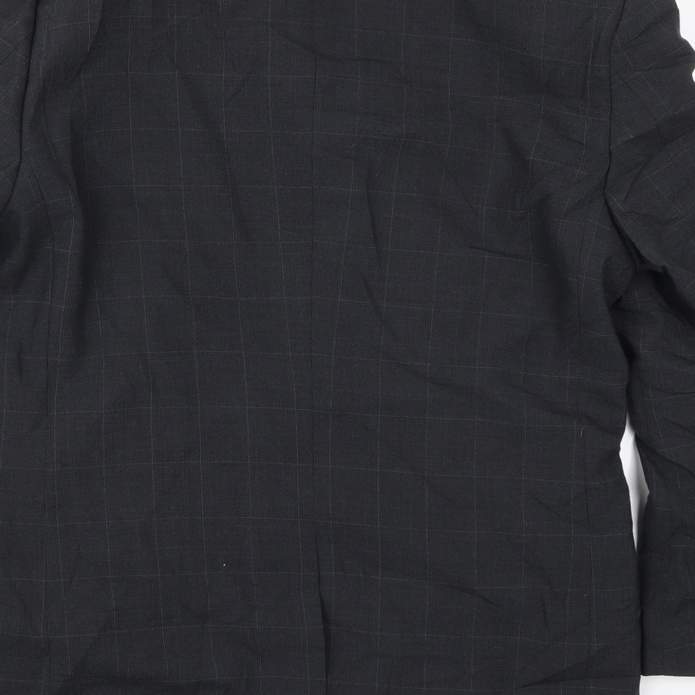 Hugo James Mens Grey Check Jacket Suit Jacket Size 36