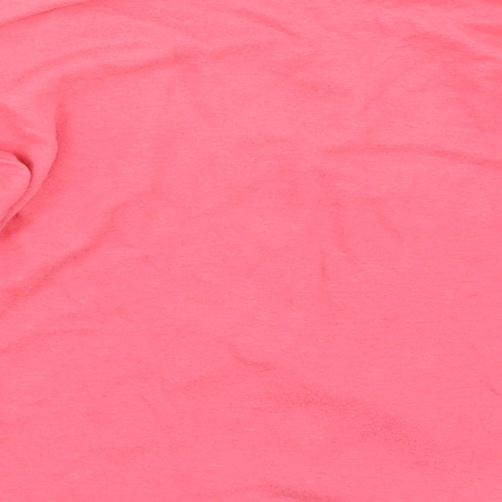 Brand and care label for girl2girl girls’ pink basic t-shirt, size 5-6, years