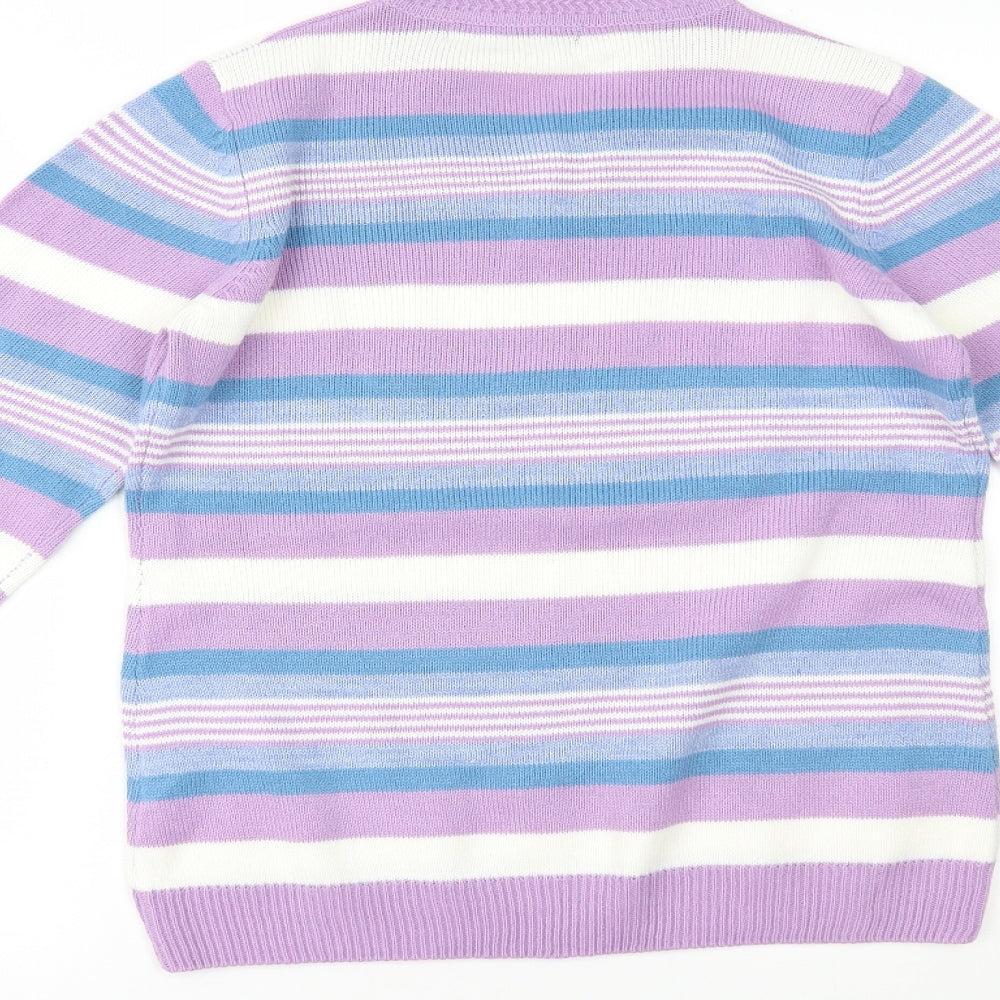 Isle Essentials Womens Multicoloured Striped Pullover Jumper Size S