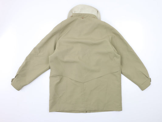 DAVID BARRY Womens Green Overcoat Coat Size 16