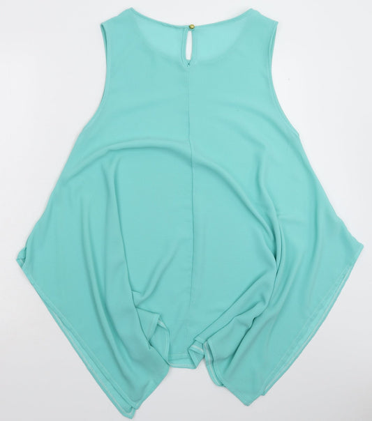 Preworn Womens Green Basic Blouse One Size